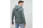 River Island Hoodie With Zip Detail In Khaki